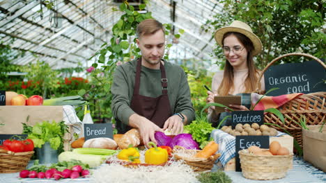 farmers market in a greenhouse