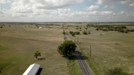 Flyover-of-a-country-road-in-western-Texas-near-Crawford-going-on