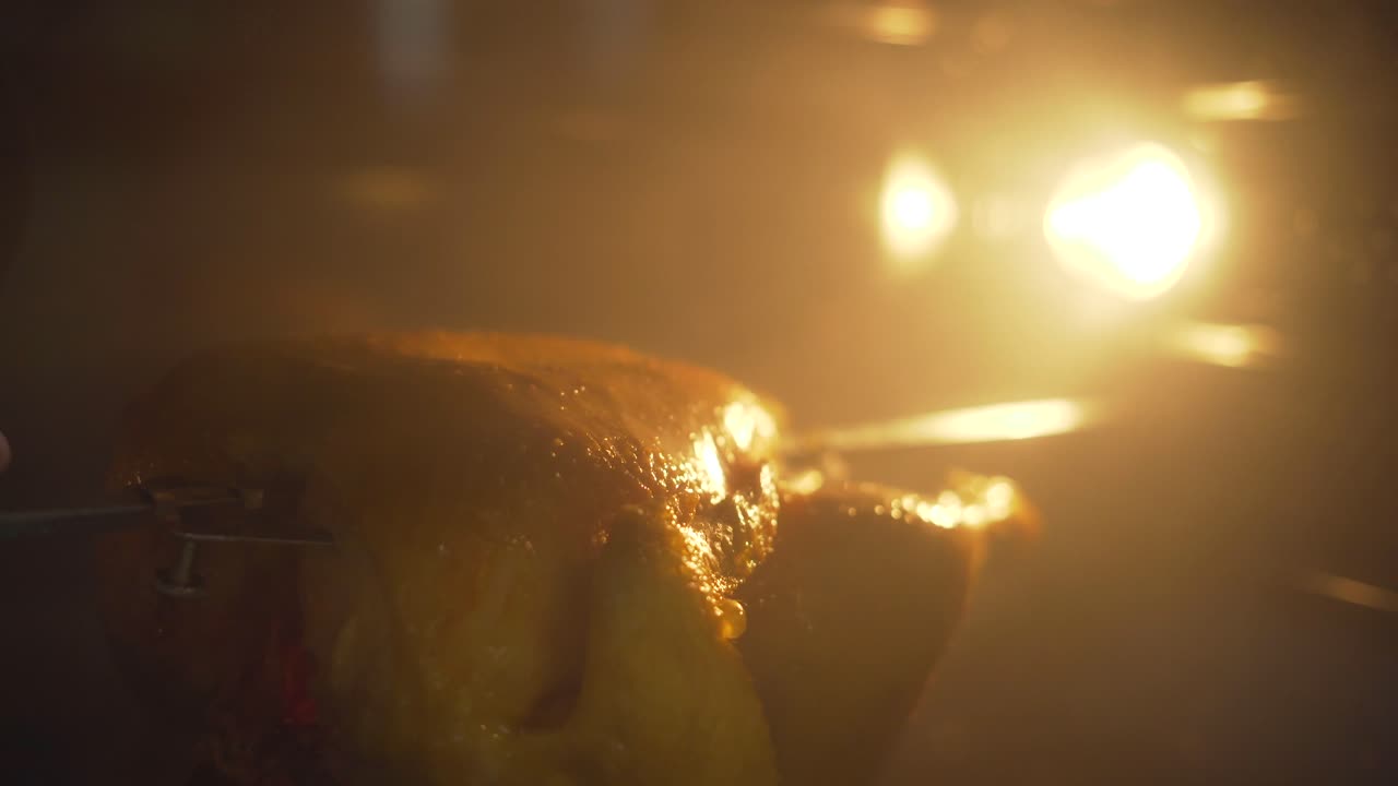 el pollo asado de cerca 4k
