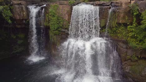 natural cascade waterfall in rainforest