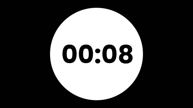 Fifteen Second Countdown Timer on Black Background