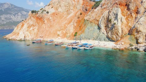 Aerial 4K drone view of Suluada Island in Adrasan Sea, Antalya &ndash; Turkey