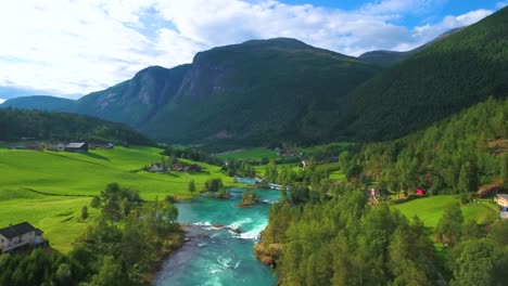 lovatnet lake beautiful nature norway.