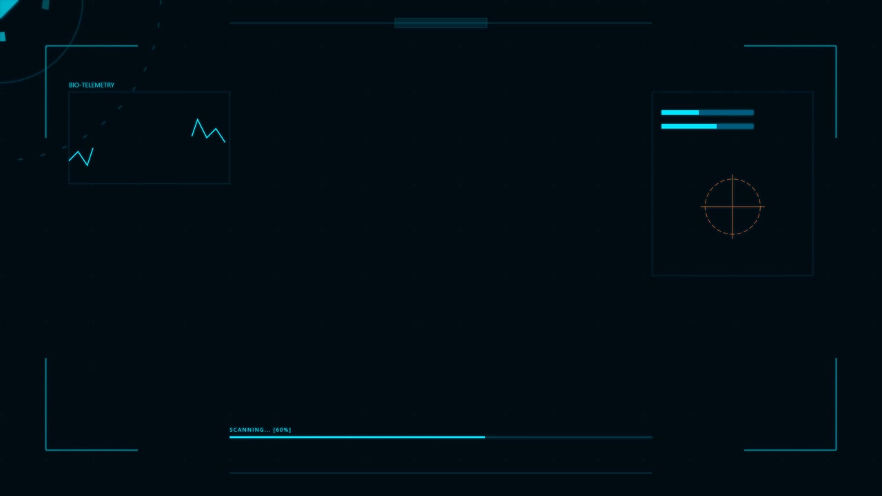 Futuristic Digital Interface Display with Scanning Progress Bar