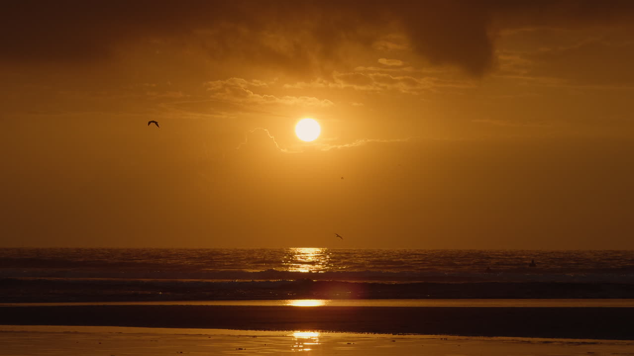 Golden Sunset over the Beach
