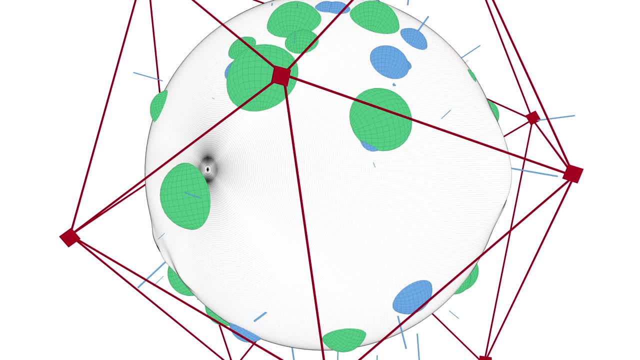 선들은 그 안에 구가 있는 패턴을 만니다.