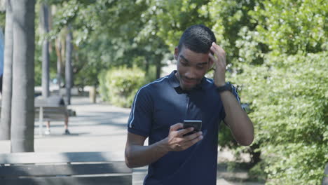 man receiving good news, not believing his eyes, being touched