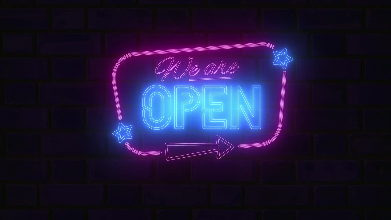 We are open neon led sign banner