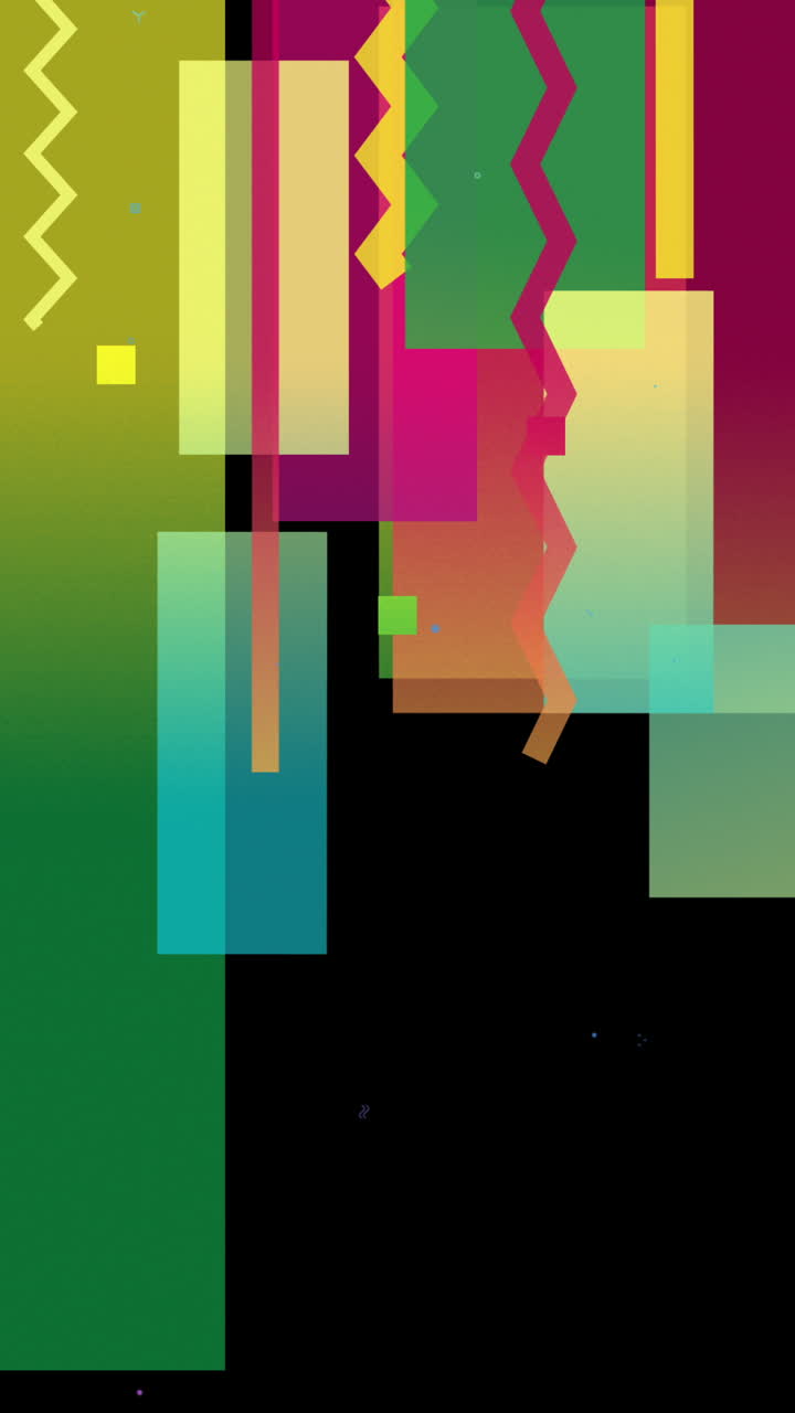 Dynamisk animation af abstrakte geometriske former på sort baggrund