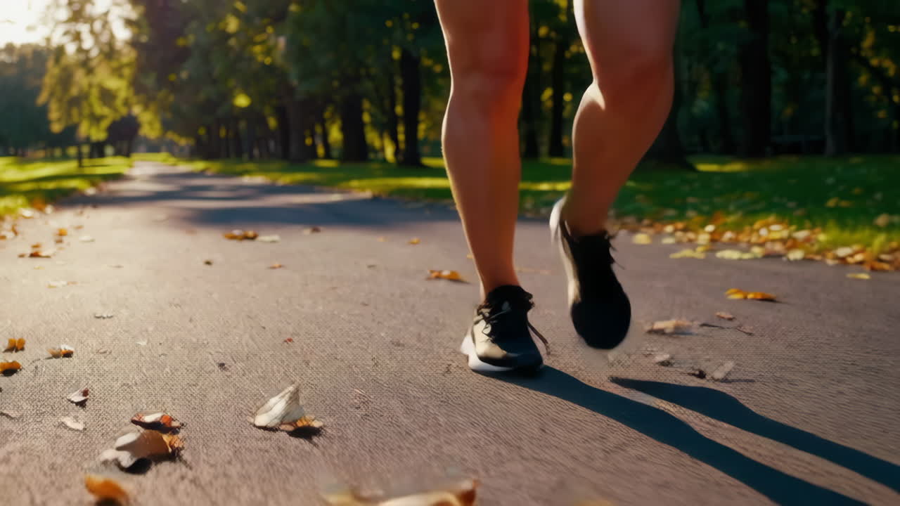 Person walking in a park