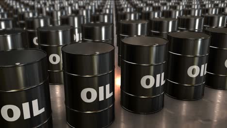 seamless looping animation of the black oil barrels 4k stock video