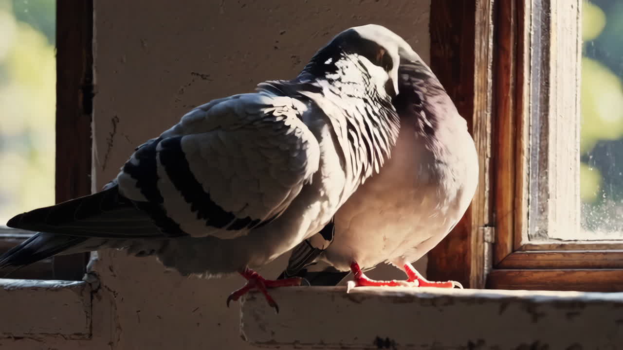 Two Pigeons on a Windowsill