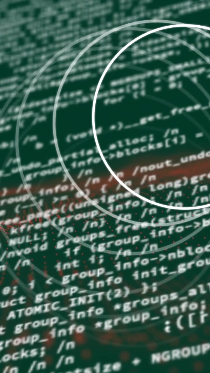 Abstract Digital Data Flow with Code and Expanding Circles