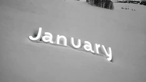 january sign in the snow