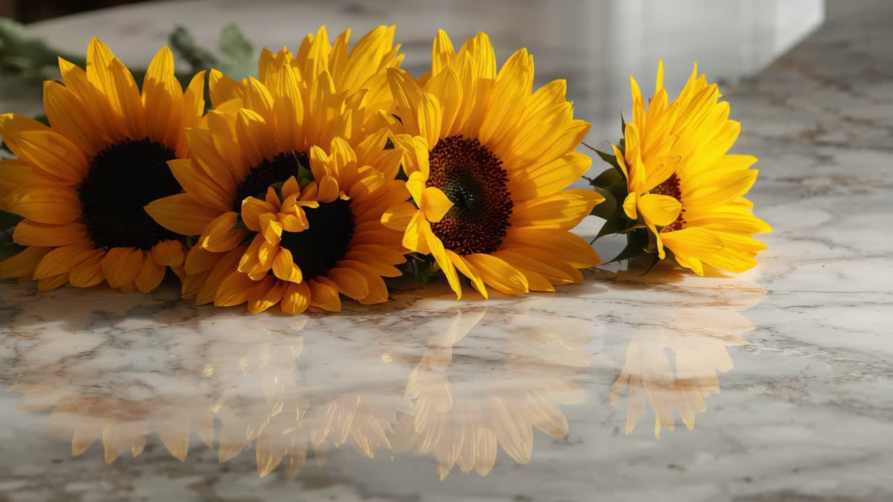 Sunflowers on Marble