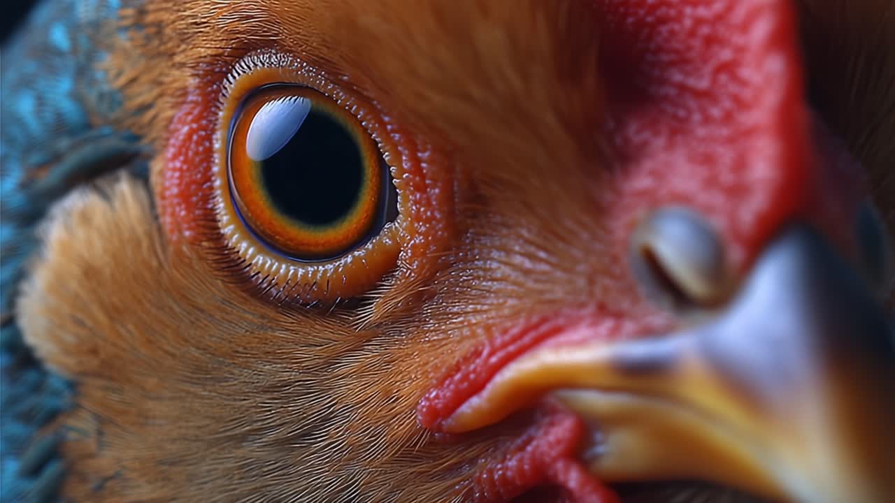 Close-Up of a Colorful Bird's Eye Capturing the Intricate Details of Its Feathers and Facial Features in Stunning Clarity