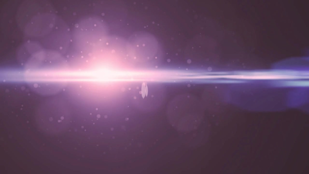Flare luminoso viola astratto con particelle fluttuanti