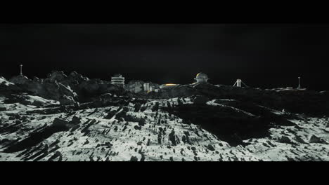 moon surface with a lunar base