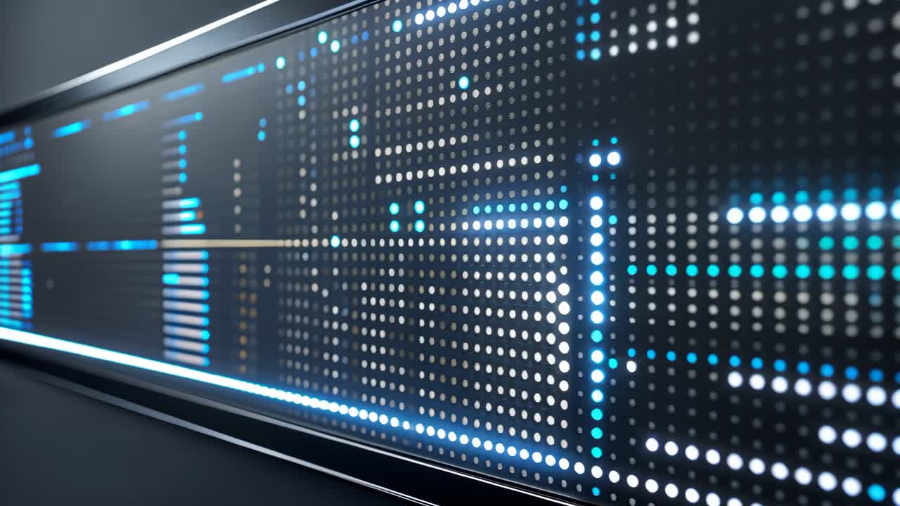 Futuristic Data Visualization on a Digital Screen