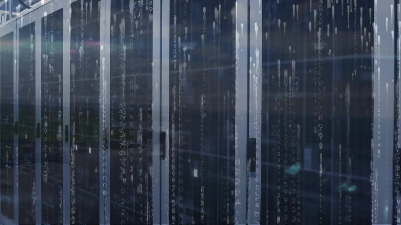 컴퓨터 서버  ⁇ 에 대한 바이너리 코딩 데이터 처리 애니메이션