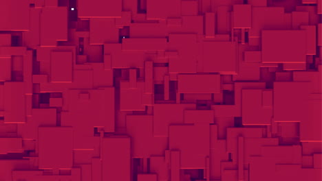 animación de bloques rojos en 3d que revelan cuadrados blancos pulsantes