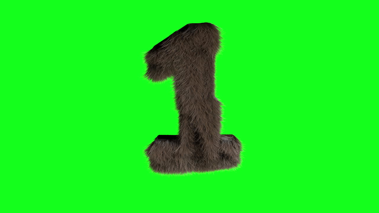 Abstract hairy number 1 one sign fluffy furry
