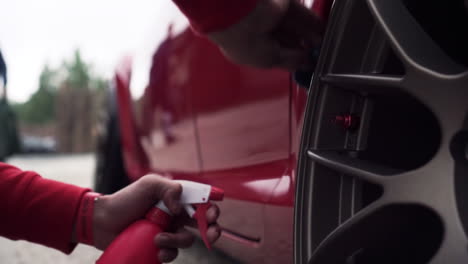 car detailing - red sedan