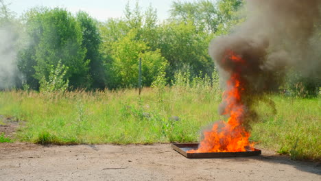 firefighter training exercise