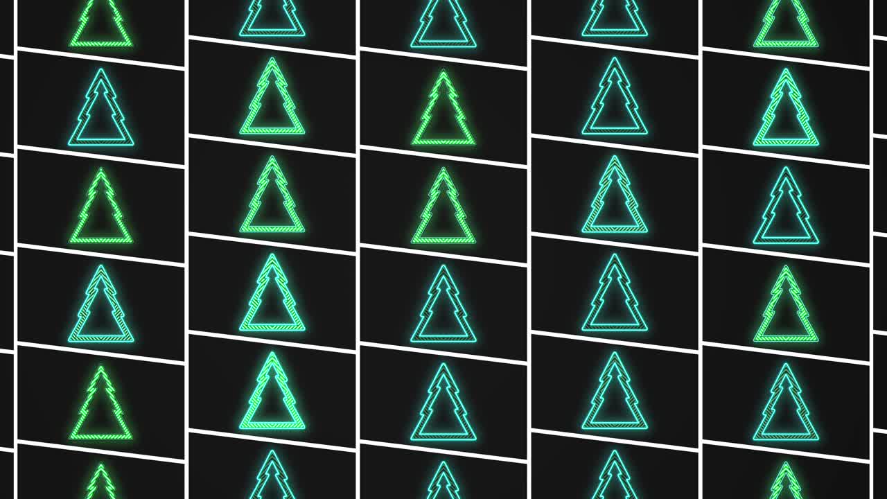 Neon juletræsmønster om natten