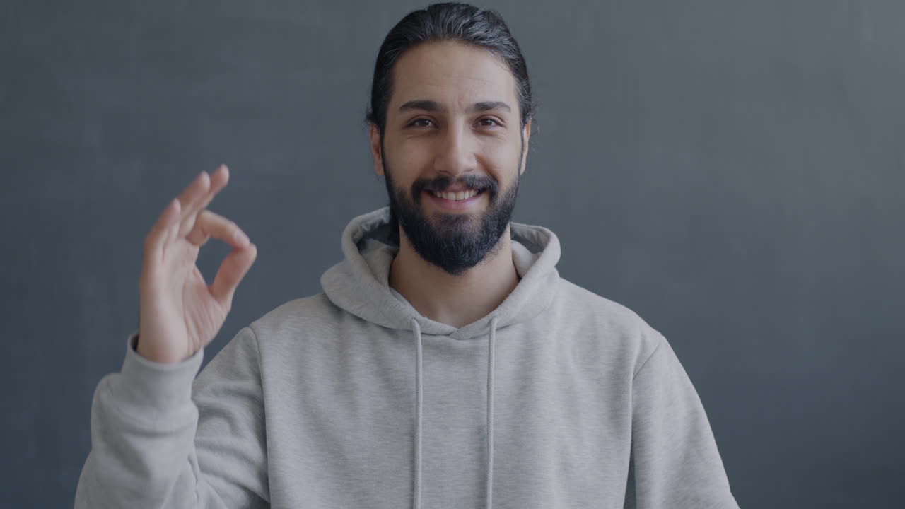 Man Smiling and Making an Okay Sign