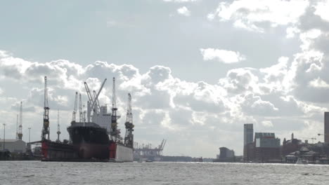 cargo ship in hamburg port