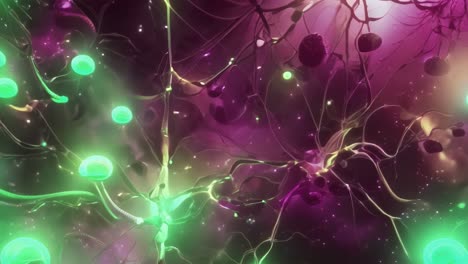 detailed illustration of neurons and glial cells in the nervous system
