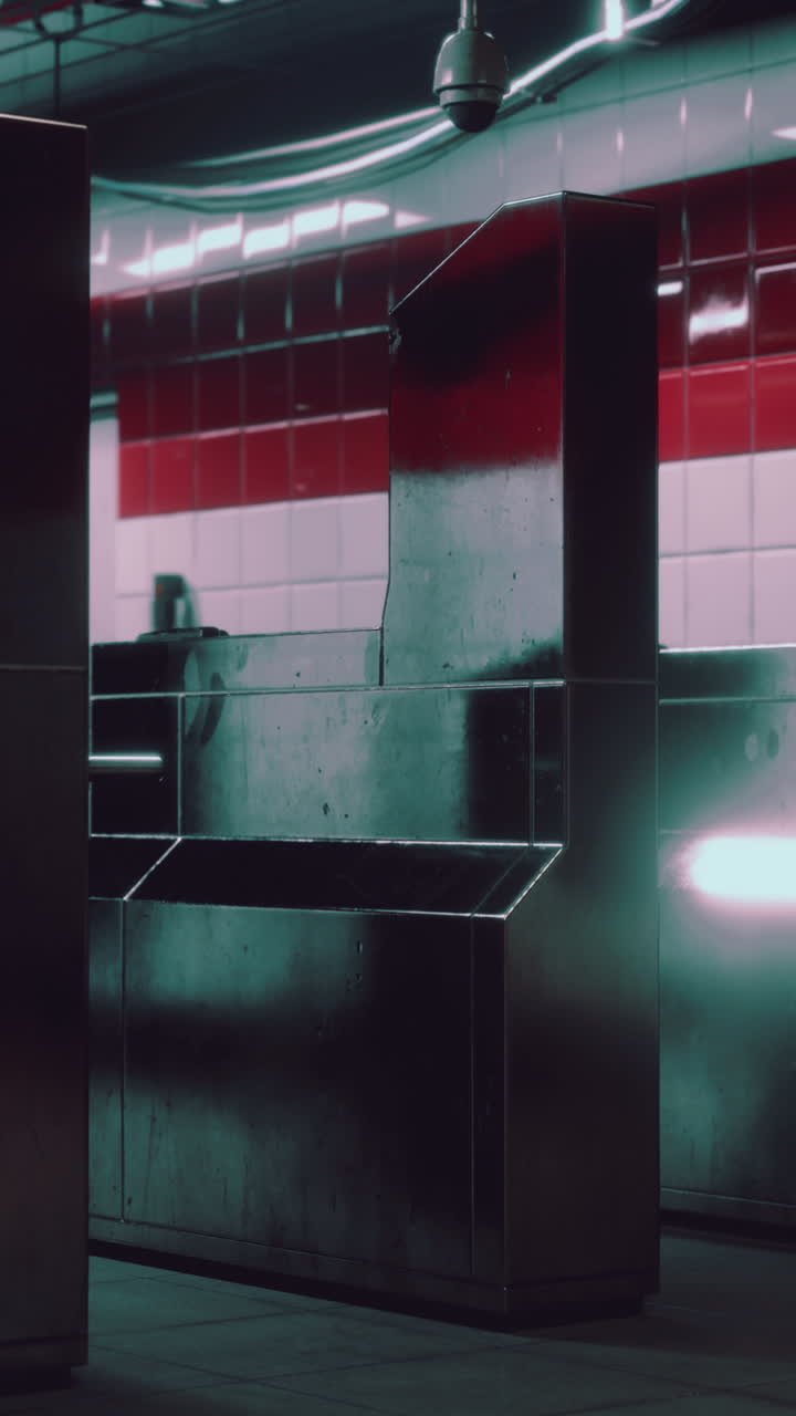 oscuro y de mal humor en la estación de metro