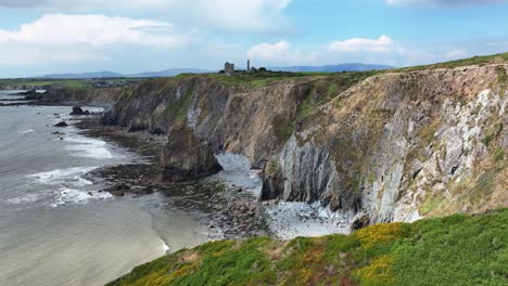 ireland epic drone picturesque coastal landscape waterfords copper coast on a bright summer afternoon