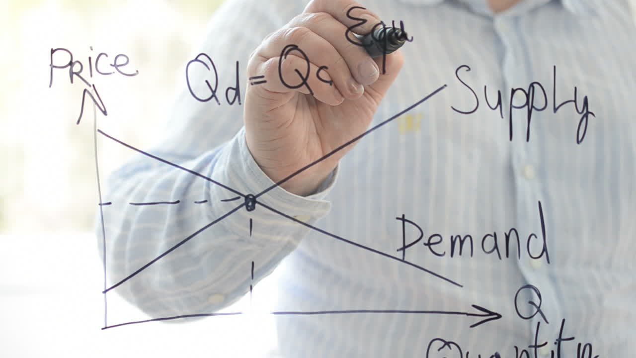 Schedule of supply and demand. We write with a marker