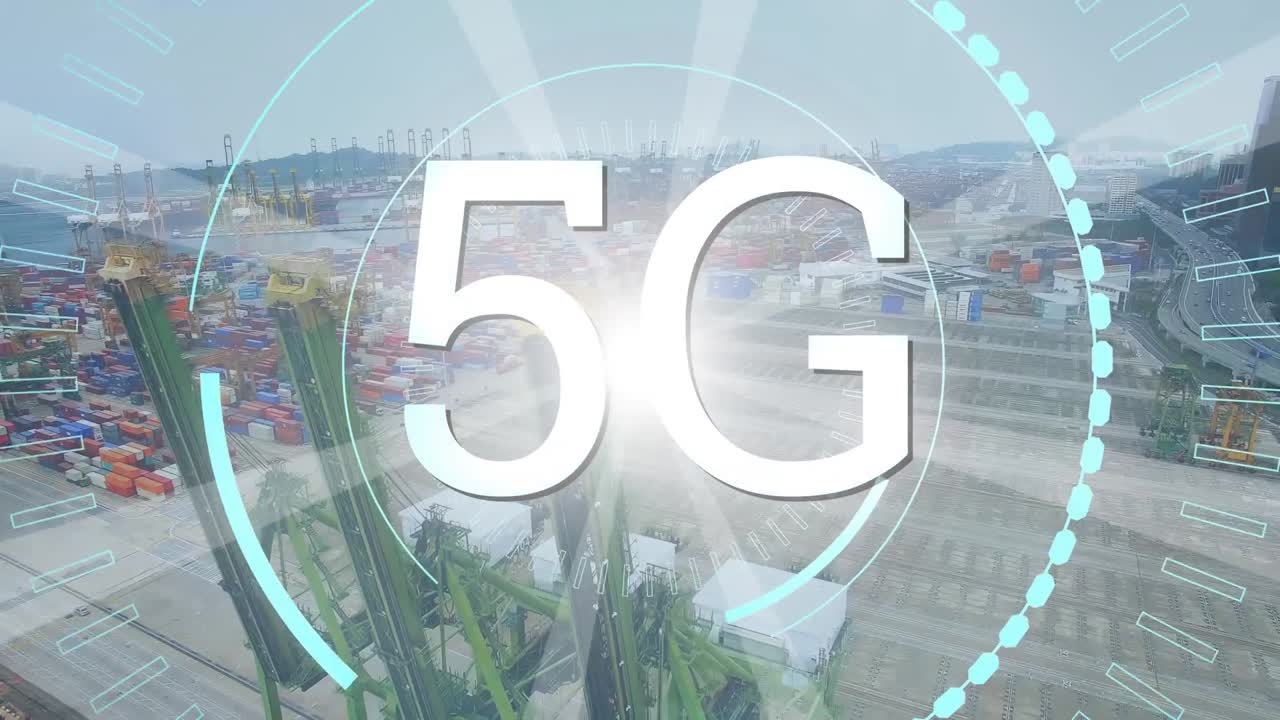5g는 미래의 원과 항구의 한가운데에 쓰여져 있습니다.