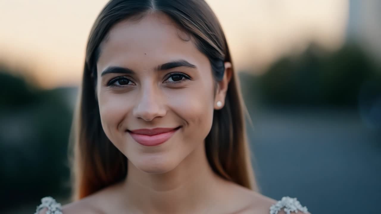 Retrato de una bella mujer joven sonriendo