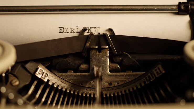 Close-up of a Vintage Typewriter with the Word Exit Typed on Paper