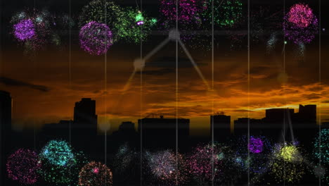 video animado de fuegos artificiales