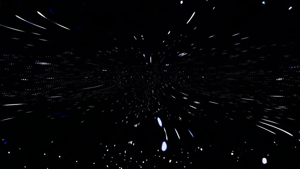 Stelle e particelle che si deformano nello spazio, sfondo fantasy