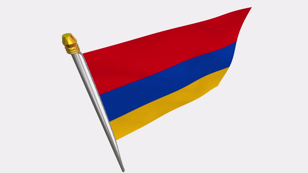 la bandera de armenia se balancea en el viento - alphachannel_033.mov
