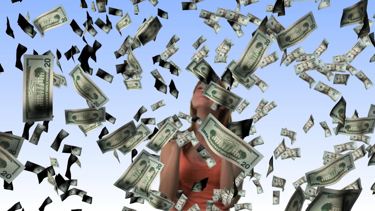 concepto de una mujer ganando la lotería