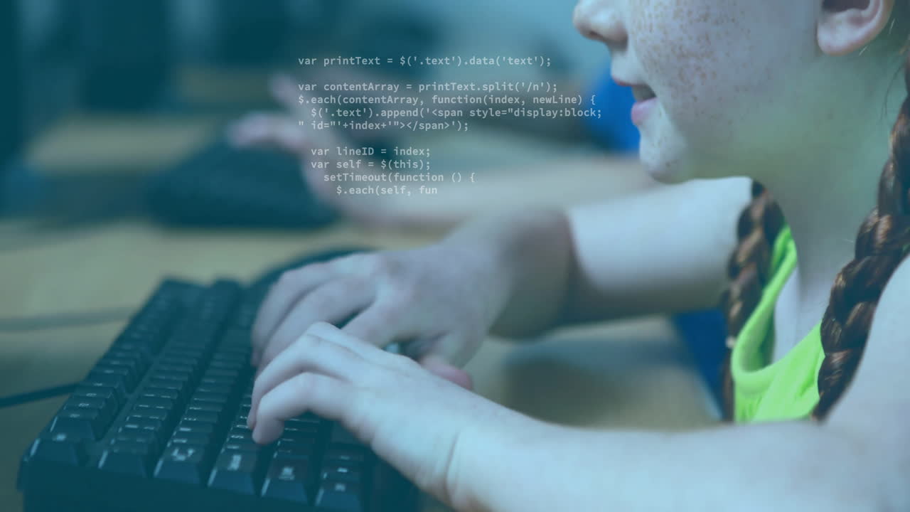 Animation of data processing over diverse schoolchildren using computers