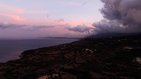coastal sunset with dramatic clouds