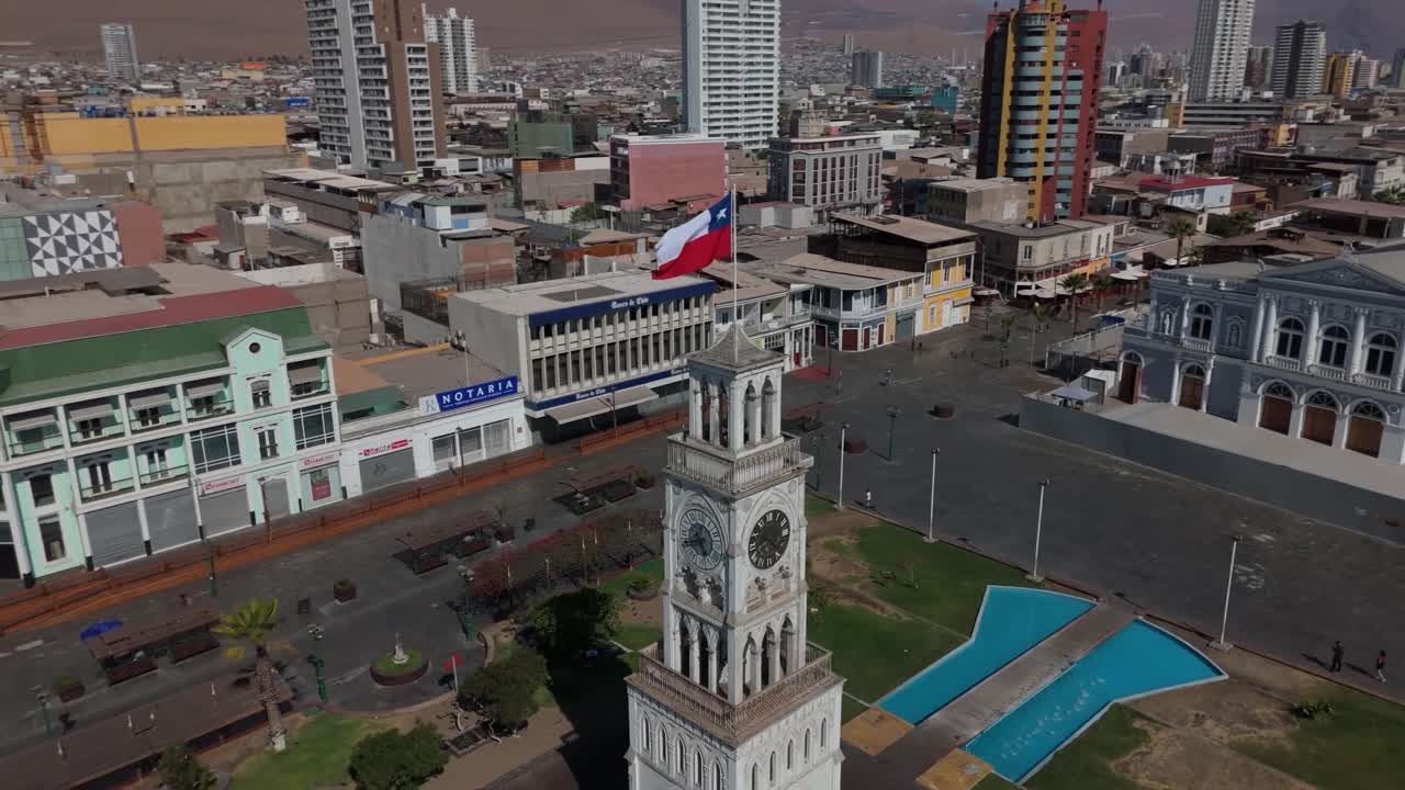 Iquique playa brava chile tarapaca cavancha day beach city chilean flag plaza de armas