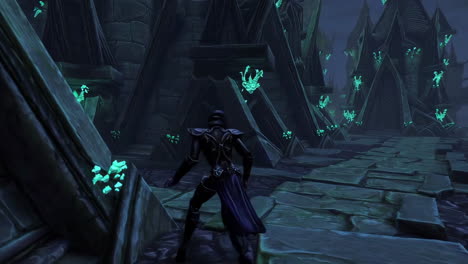 dark fantasy city corridor