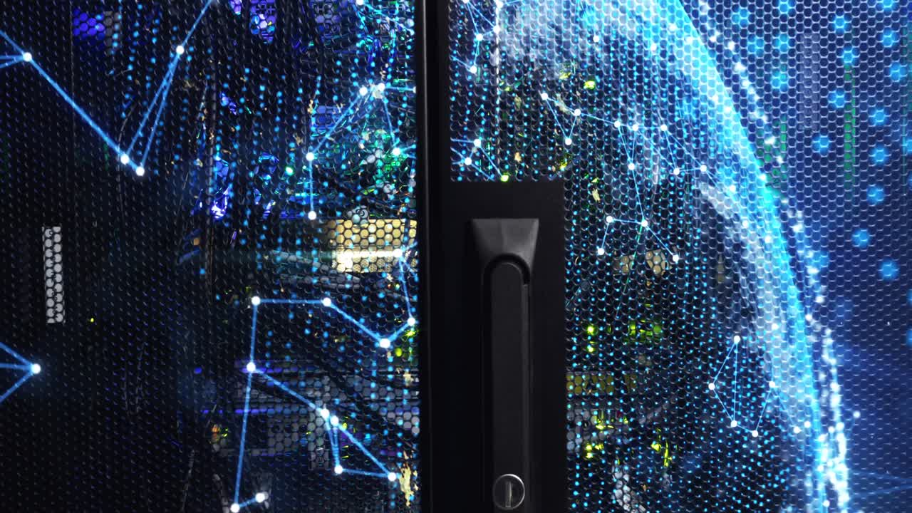 animación de formas en movimiento sobre la sala del servidor