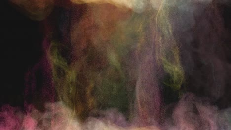 the colorful smoke after explosion. slow motion