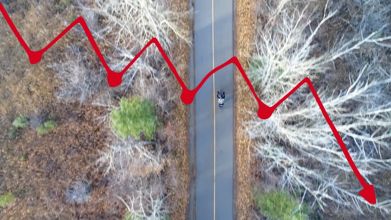 도로에서 오토바이를 타는 그래프의 애니메이션