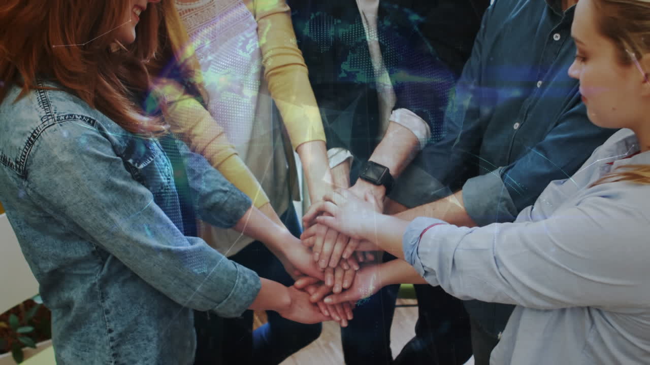 다양한 사업가들이 팀을 이루고 있는 전 세계의 애니메이션